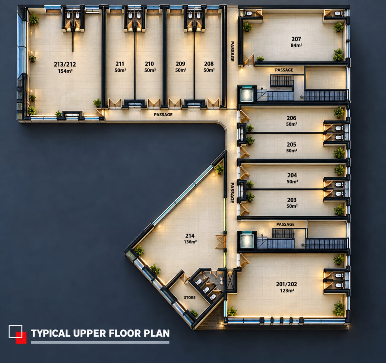 Typical upper floor plan